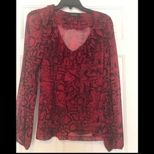 Sheer snakeskin pattern top